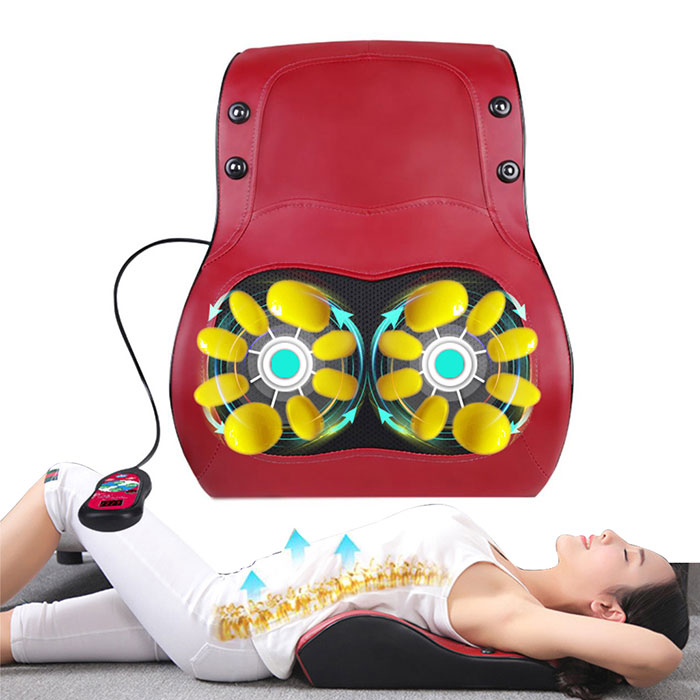 Đệm massage lưng xoay xoa bóp, rung, hồng ngoại nhiệt sưởi ấm YIJIA YJ-M6 - Dùng được trên ô tô