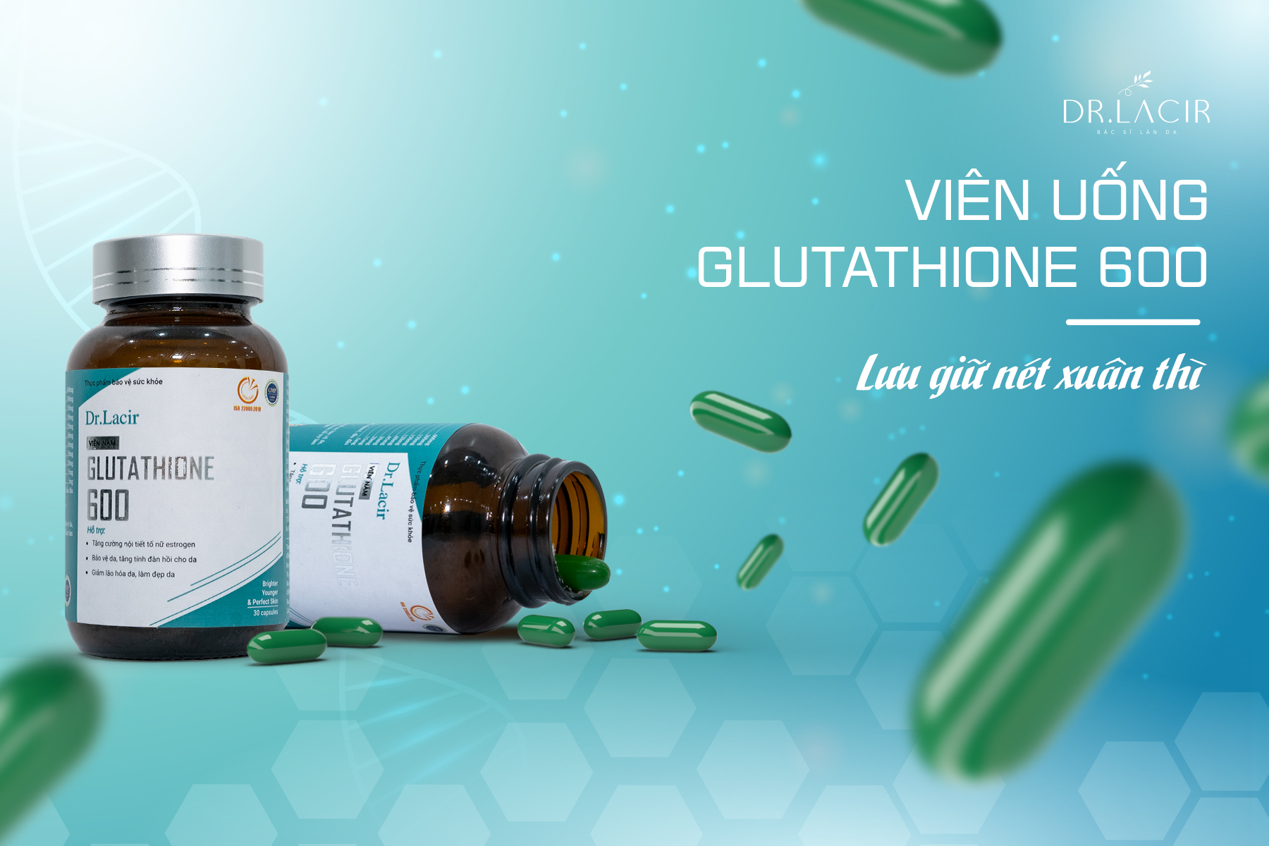 ] - Viên Uống Mờ Nám, Trắng Da Glutathione 600 - Hàng Chính Hãng Dr. Lacir
