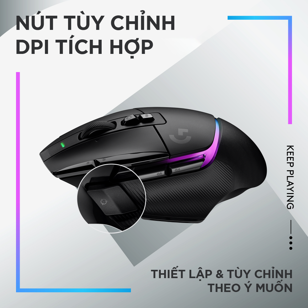 Chuột game không dây Logitech G502 X PLUS LIGHTSPEED – switch LIGHTFORCE Hybrid, RGB Lightsync, Cảm biến Hero 25K, Windows/Mac OS - Hàng chính hãng