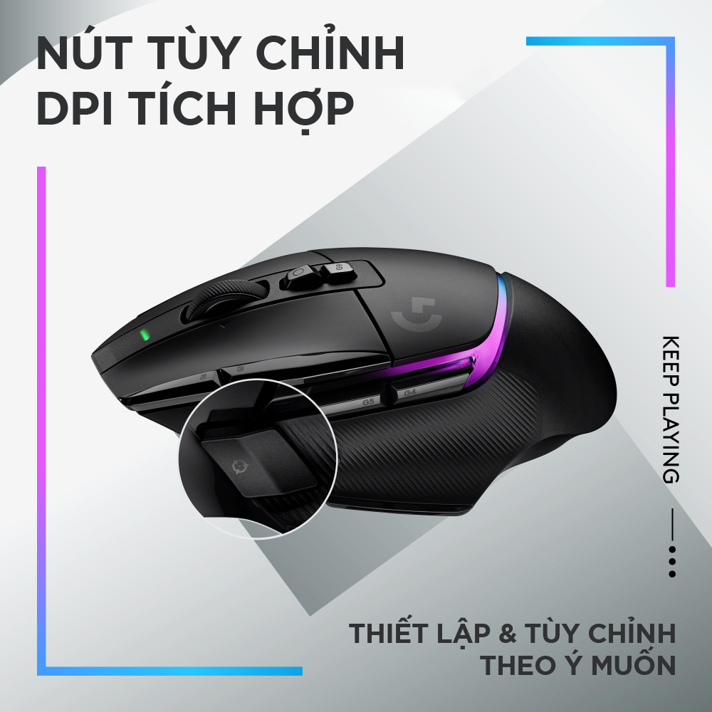 Chuột game không dây Logitech G502 X PLUS LIGHTSPEED – switch LIGHTFORCE Hybrid, RGB Lightsync, Cảm biến Hero 25K, Windows/Mac OS -Hàng chính hãng