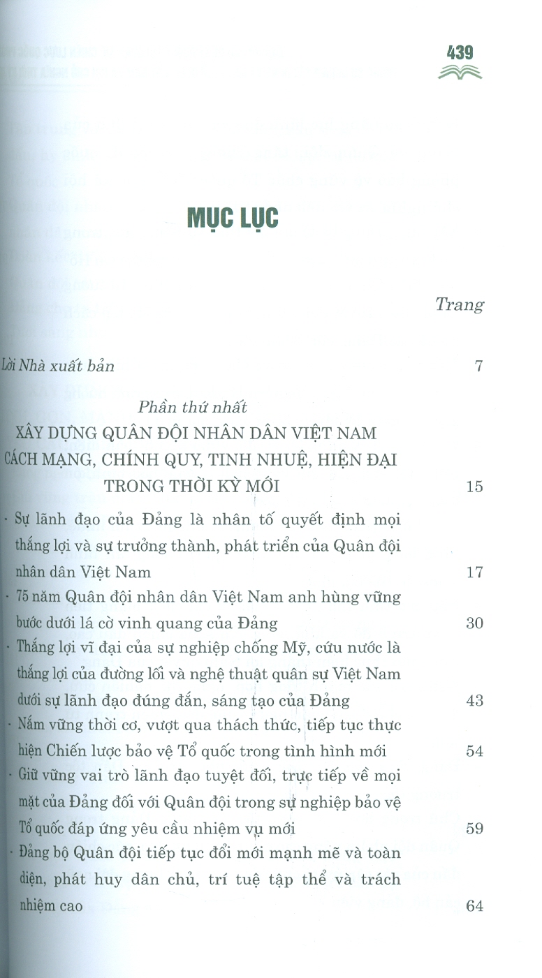 MỘT SỐ VẤN ĐỀ VỀ ĐƯỜNG LỐI QUÂN SỰ, CHIẾN LƯỢC QUỐC PHÒNG TRONG SỰ NGHIỆP XÂY DỰNG VÀ BẢO VỆ TỔ QUỐC VIỆT NAM XÃ HỘI CHỦ NGHĨA THỜI KỲ MỚI - Nguyễn Phú Trọng - NXB Chính trị quốc gia sự thật