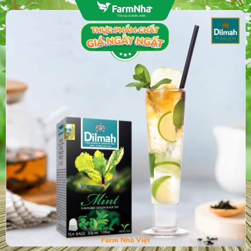 Trà Dilmah Mint túi lọc 30g 20 túi x 1.5g - Tinh hoa trà Sri Lanka