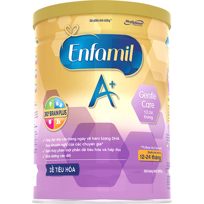 Sữa bột Enfamil A+ Gentle Care  800g cho trẻ từ 12 - 24 tháng