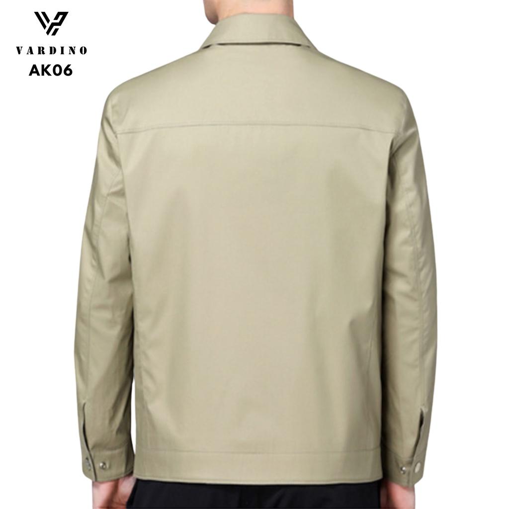 Áo khoác nam trung niên VARDINO cho bố 3 lớp vải nhẹ cao cấp có 2 túi trong, dáng suông và séc chống kẹt AK05,AK06,AK07
