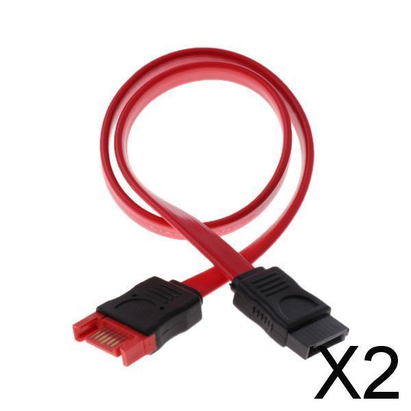 2xSATA 7 Pin Data Male to Female Hard Drive HDD Cable Adapter Extension Cable