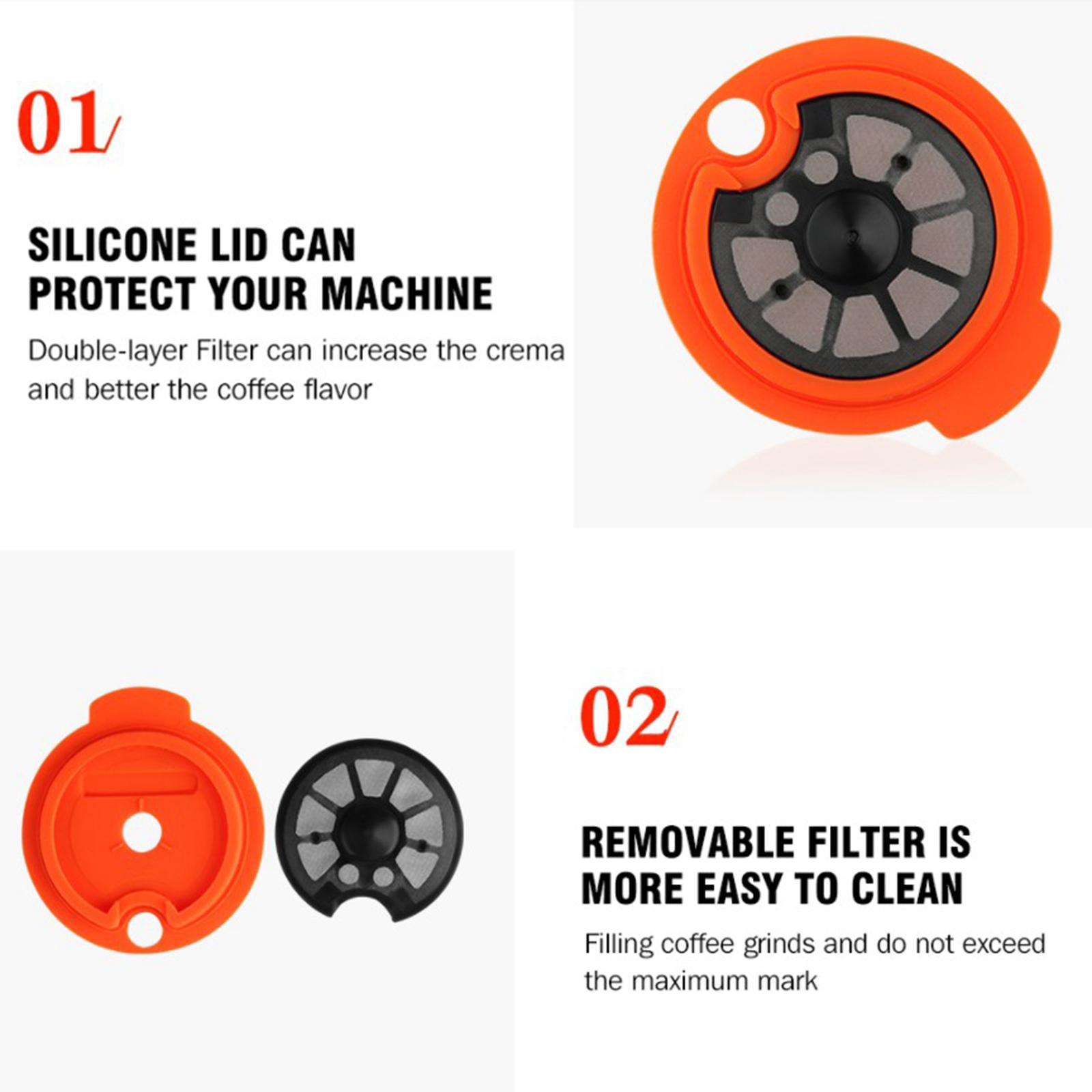 3x Reusable PP Coffee Capsule Pod Slicone Lid for Bosch  60ml