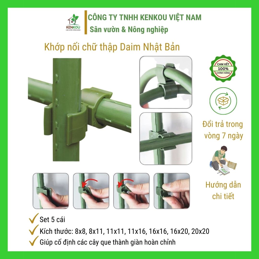 Kẹp nhựa chữ thập Set 5 kẹp Hàng Chính Hãng DAIM Nhật Bản kẹp nhựa liên kết giúp cố định thanh làm giàn