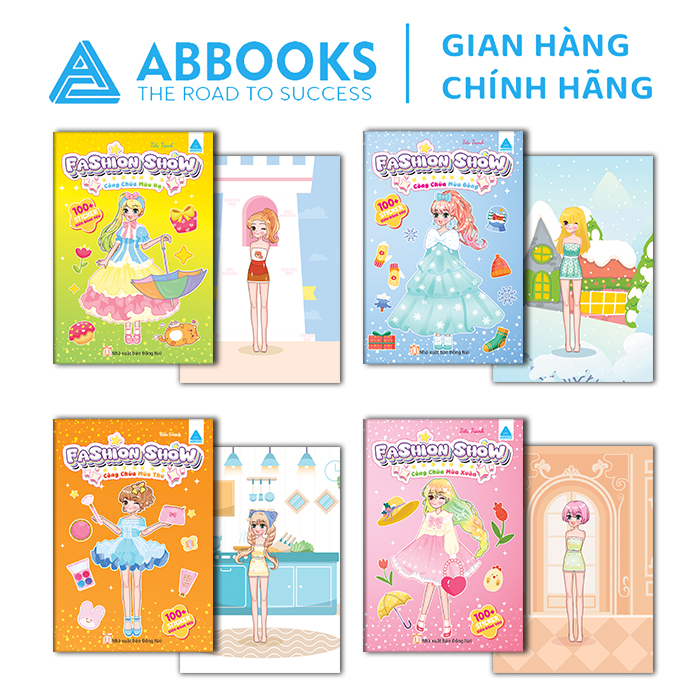 Sticker Bộ 4 Cuốn Siêu Đáng Yêu - Fashion Show Công Chúa - Mùa Đông, Mùa Hạ, Mùa Xuân, Mùa Thu