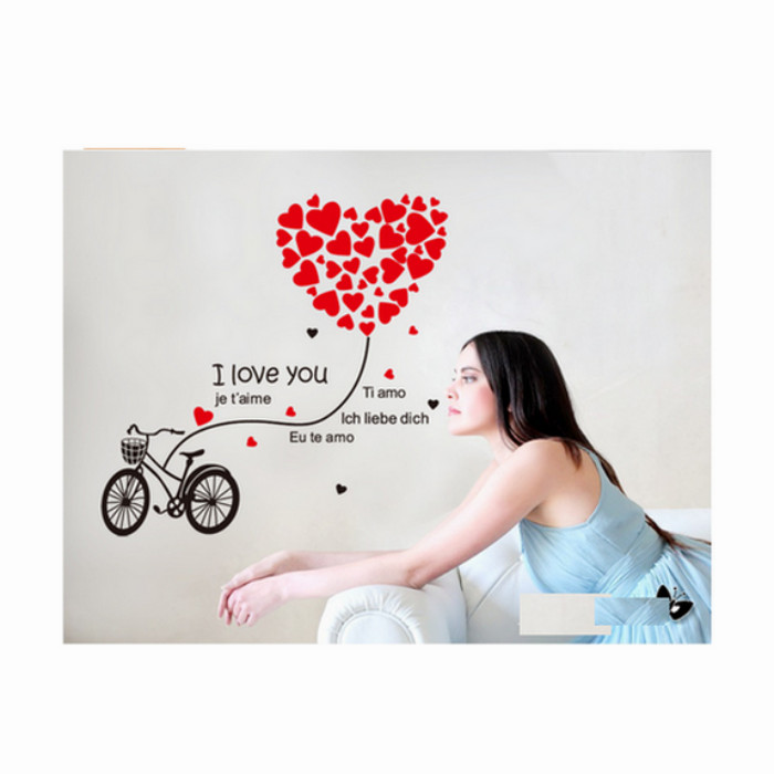 Decal Dán Tường Xe Đạp Tình Yêu PK237