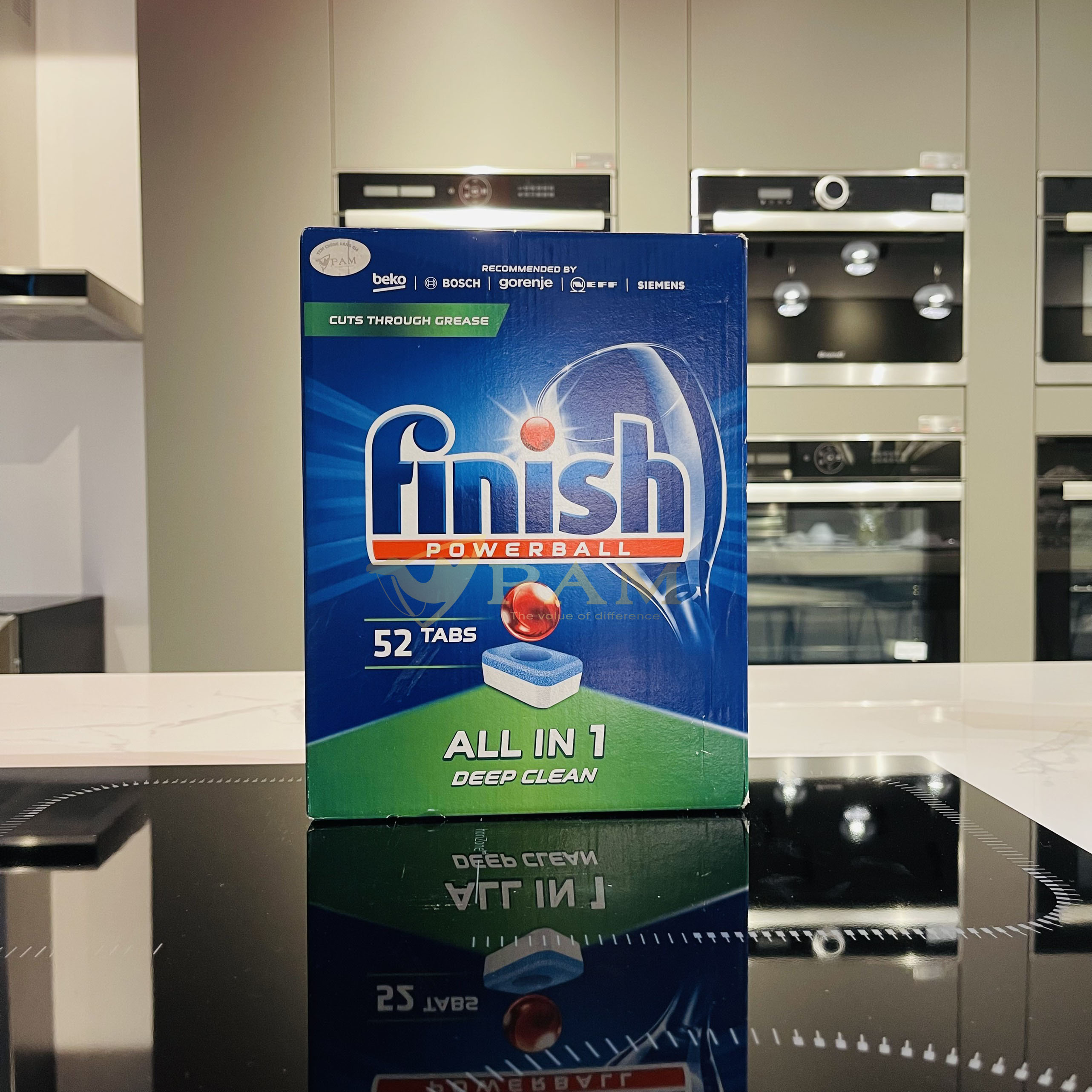 Combo viên rửa bát Finish All in 1 100 viên + Muối Finish 1,5kg + Nước làm bóng Finish 750ml