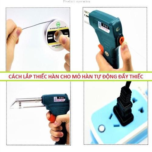 Mỏ hàn tự động đẩy thiếc hàn mũi cong có công tắc 60w loại tốt thiết kế mới siêu bền