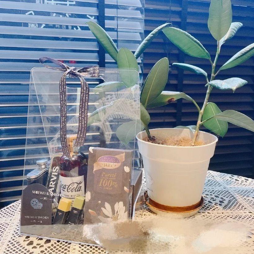 Acrylic Giỏ Quà Tặng Mica Đựng Hoa - Túi Xách Hoa Mica Sang Trọng - Giỏ Mica Đựng Hoa Tươi - Giỏ Quà Mica