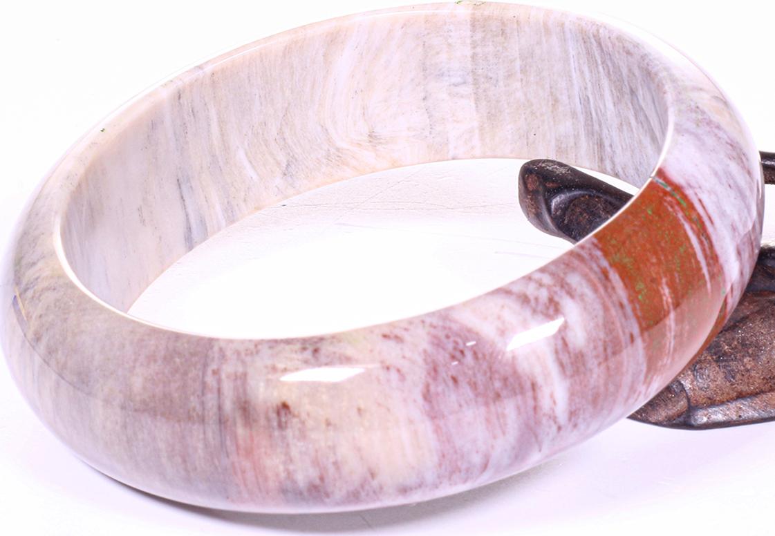 Vòng tay gỗ hóa thạch bản hẹ ni 57 mệnh hỏa, mộc - Ngọc Quý Gemstones