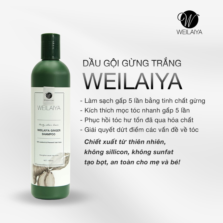 Bộ gội xả weilaiya tinh chất gừng giúp ngăn ngừa rụng và kích mọc tóc 650ml