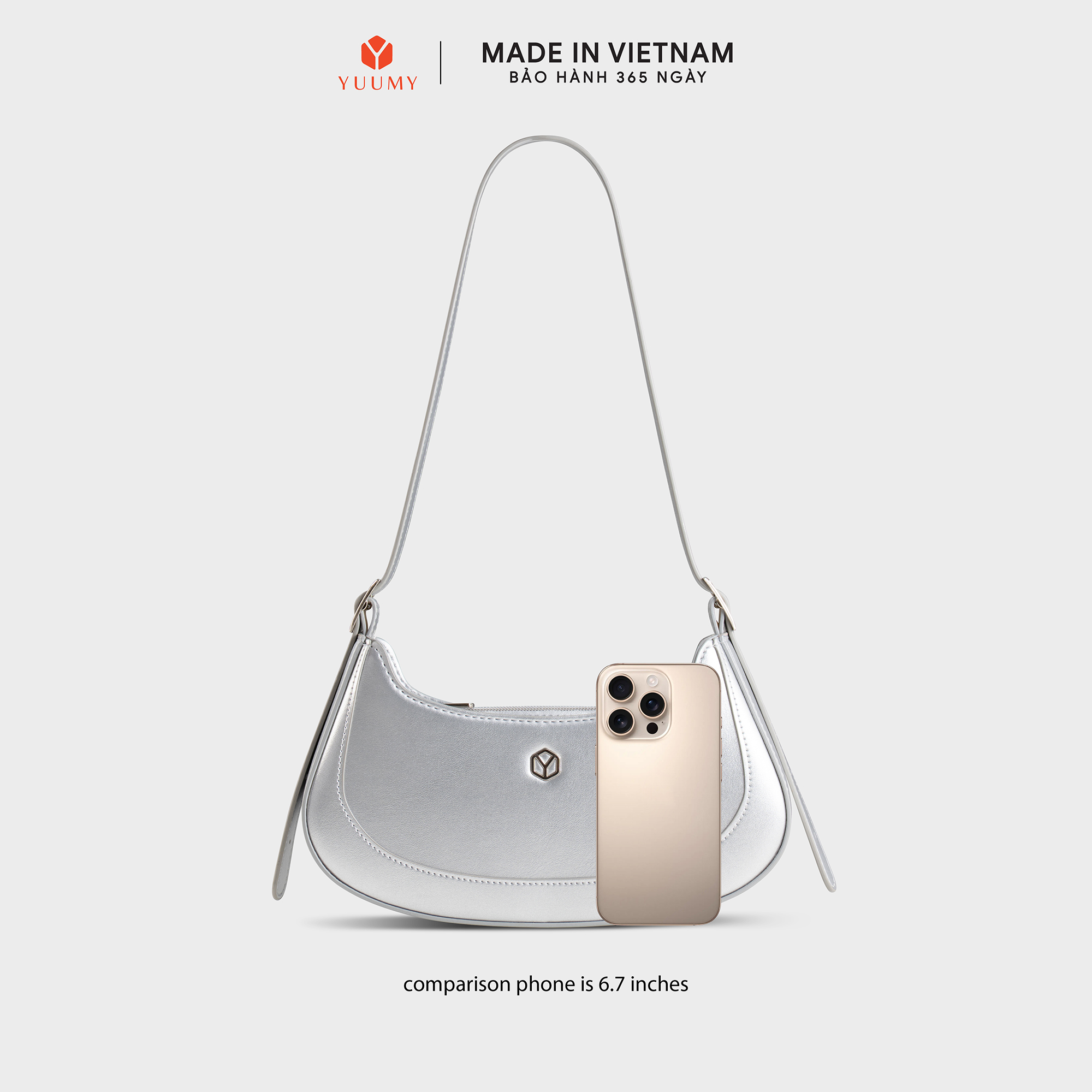 Túi Yuumy ( Thời trang nữ phối gương tròn và nơ xinh xắn - Túi đeo vai da Glossy YN345 )