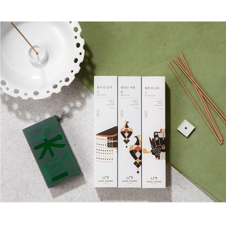 Set Nhang Trầm Hương Thảo Dược Khử Mùi, Làm Sạch Không Khí KARA YOUNG Incense Booyong Set (3 Hộp)