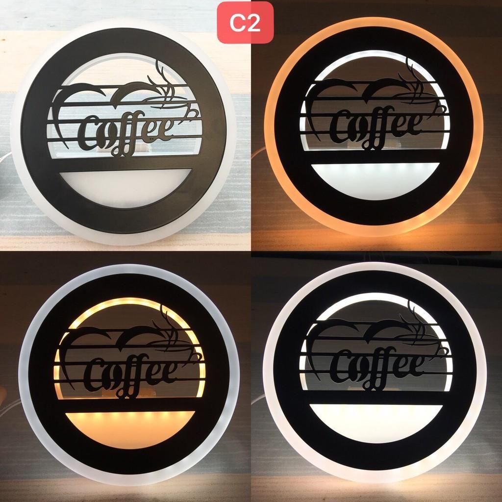Đèn tường LED Cafe C2 3 chế độ màu ánh sáng họa tiết độc đáo