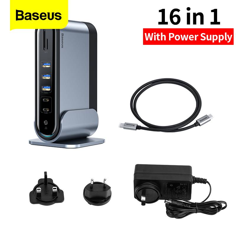 Hub đa năng Baseus 17in1/16in1 từ USB-C sang 4K HD/RJ45/VGA/USB 3.0/USB 2.0/PD/SD+TF cho máy tính xách tay MacBook Pro...- Hàng Chính Hãng