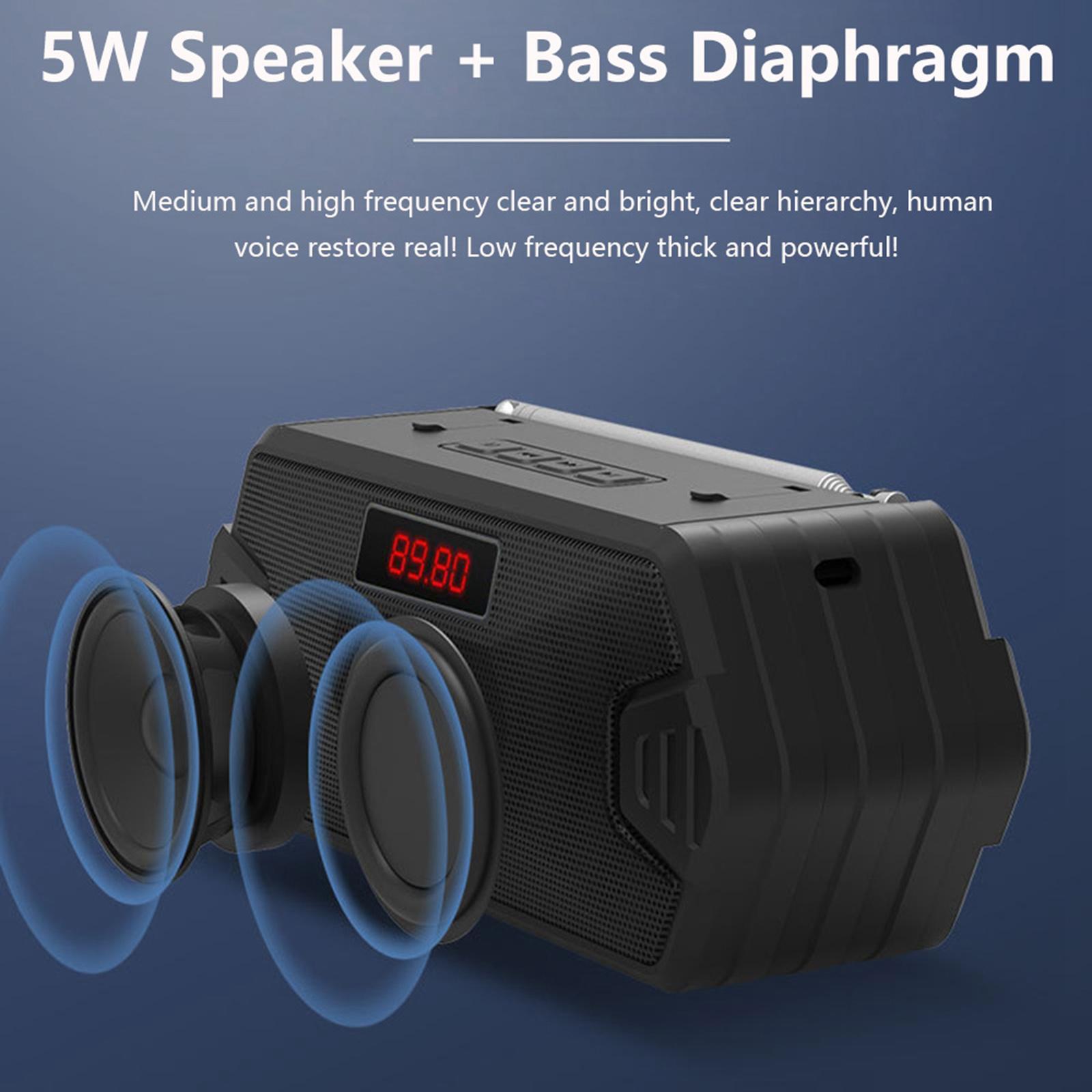 Portable Bluetooth Speaker FM Radio AUX TF MP3 Subwoofer Loudspeaker