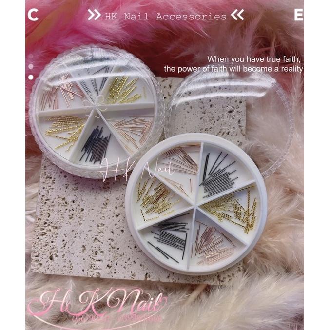 Khay Phụ kiện thanh Charm trang trí Móng Nail