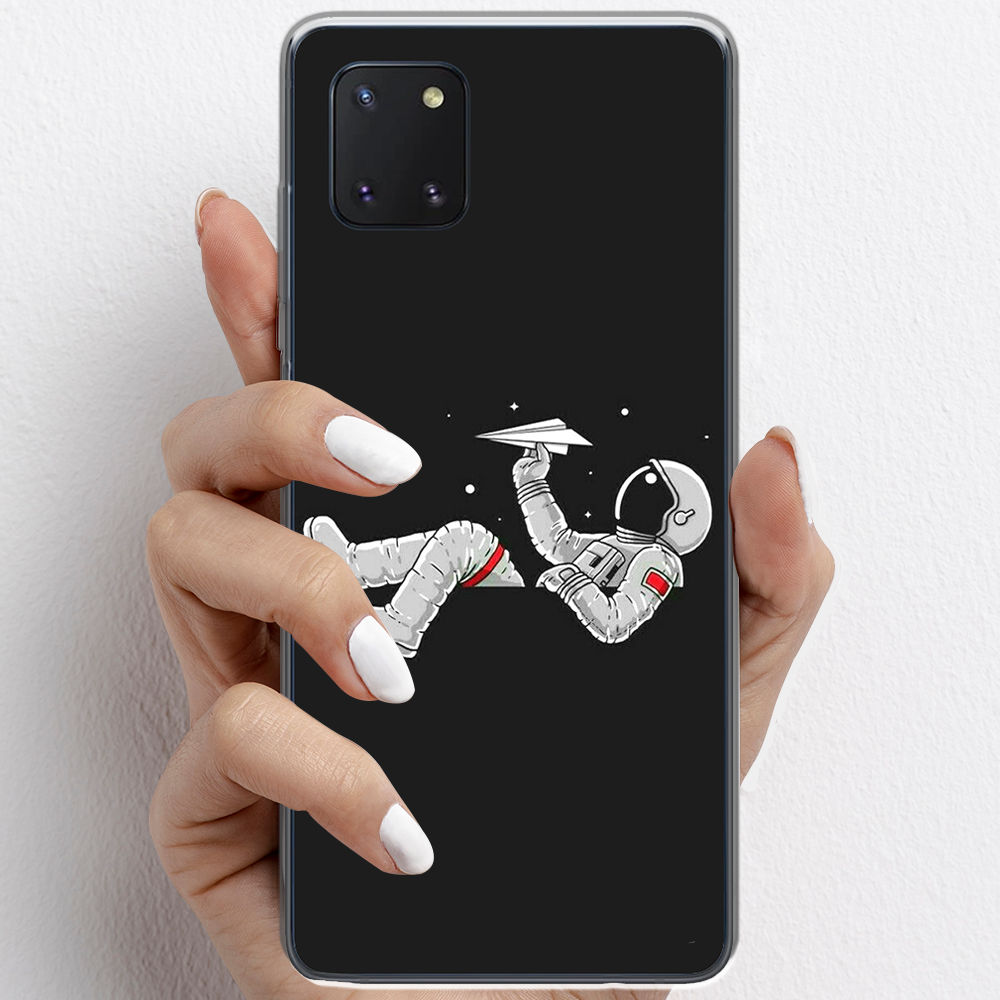 Ốp lưng cho Samsung Galaxy Note 10 Lite nhựa TPU mẫu Phi hành gia