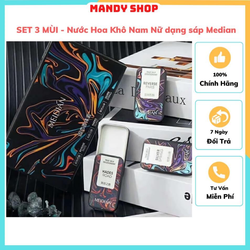 SET 3 MÙI - Nước Hoa Khô Nam Nữ dạng sáp Median unisex ngọt nhẹ thơm lâu