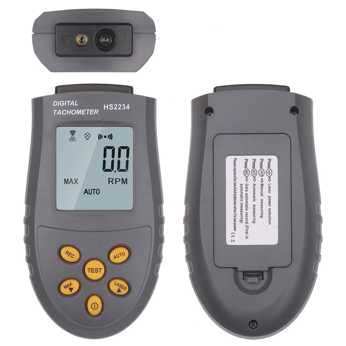 Portable High-precision Digital Tachometer with Laser Manual/Automatic Measurement Speedometer LCD Display with