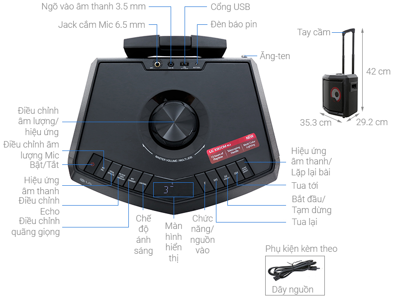 Loa kéo karaoke LG RL2 50W - HÀNG CHÍNH HÃNG