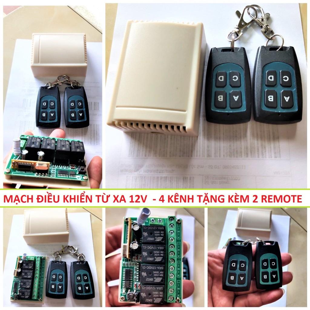 Bộ mạch công tắc điều khiển từ xa 4 kênh 12v lắp xe máy ô tô đa dụng loại tốt