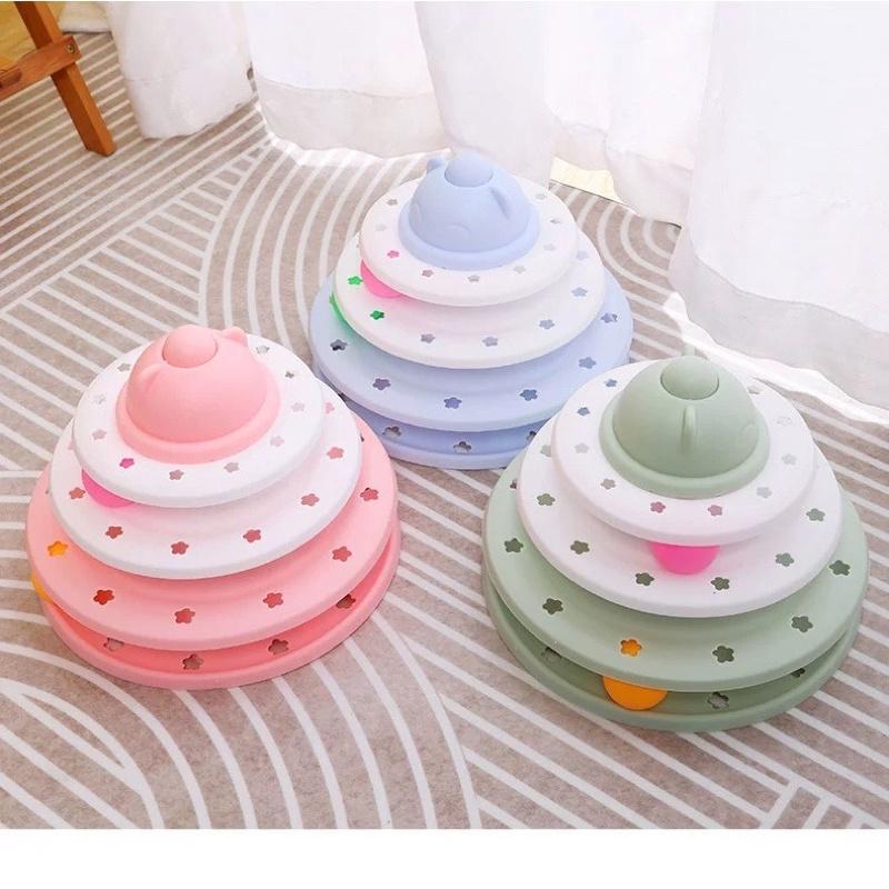 Đồ Chơi Tháp bóng lăn 4 tầng Taotaopet Đồ Chơi Cho Chó Mèo