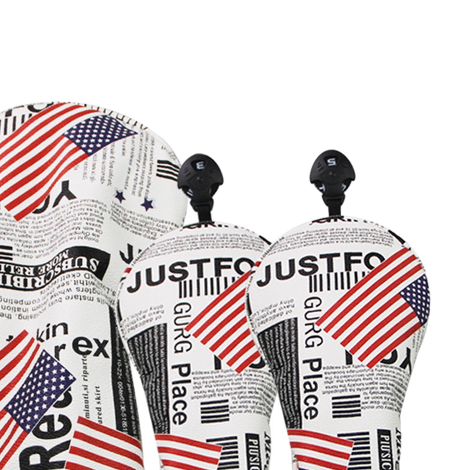 Golf Club Head Cover Driver Fairway Wood Hybrid Headcovers Protector Guard Stars