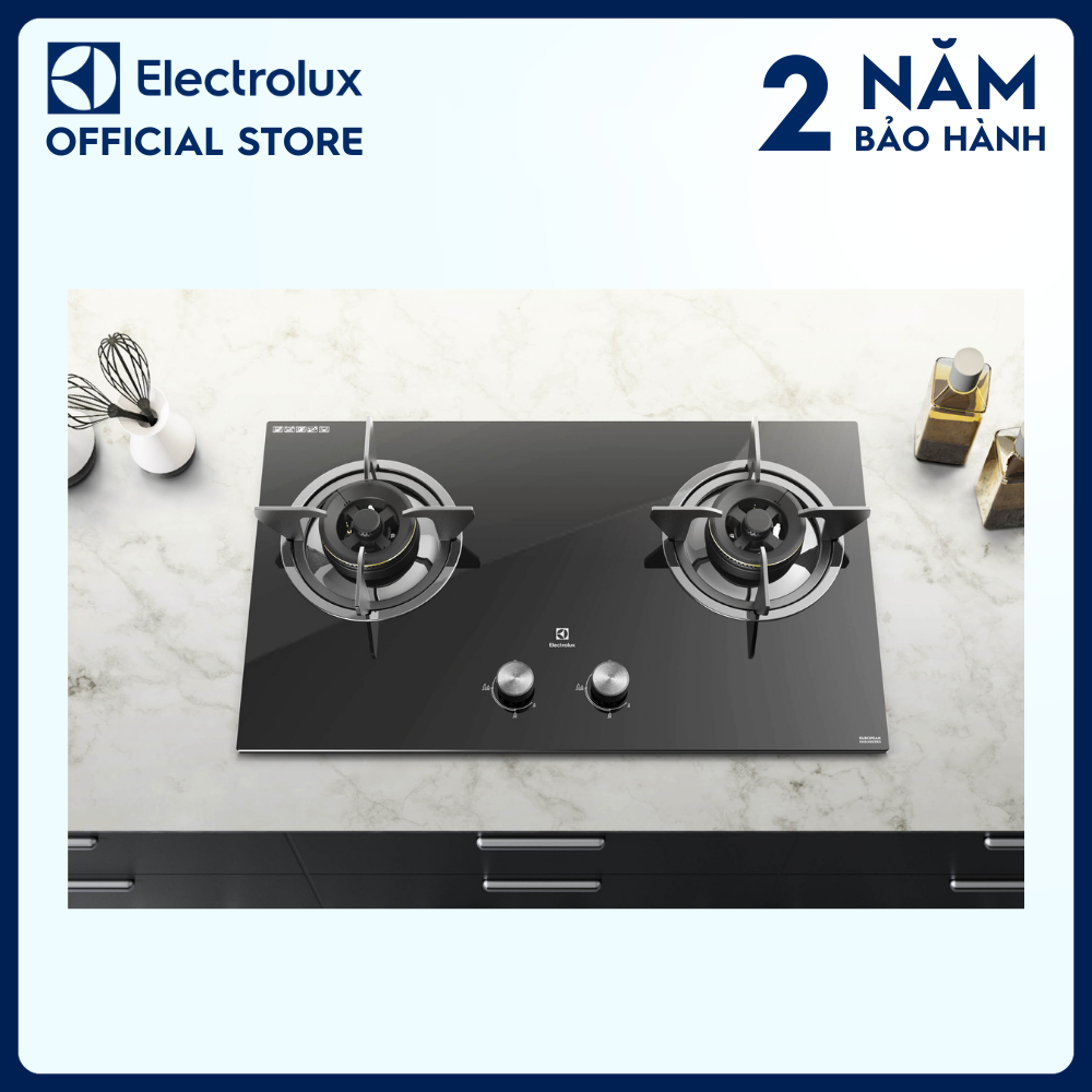 [Free Giao lắp] Bếp ga Ganar Electrolux EHG7230BE 2 mâm chia lửa 78cm - Đầu đốt công suất cao, an toàn, Mặt kính cường lực dễ dàng lau chùi và vệ sinh [Hàng chính hãng]