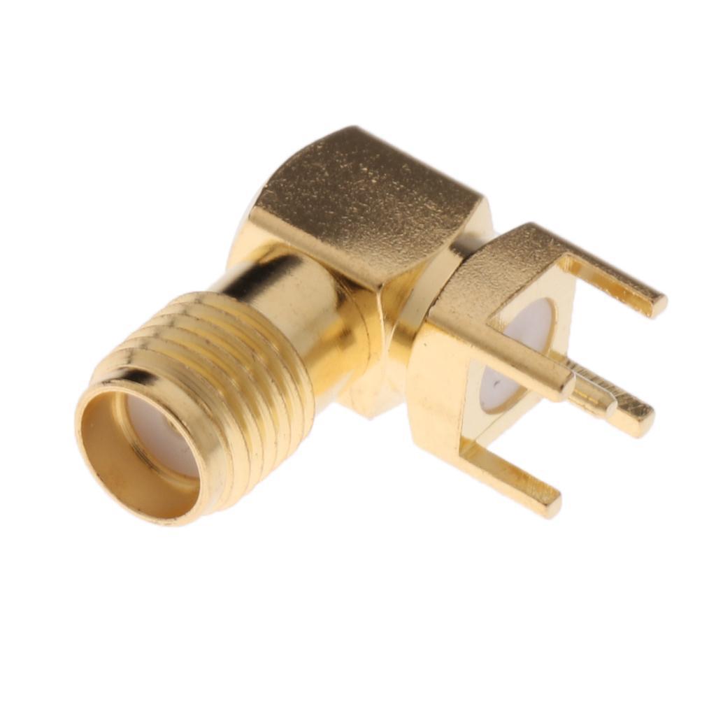 10x RF Female Jack Right Angle 90 Degree Metal Coaxial Adapter Connector