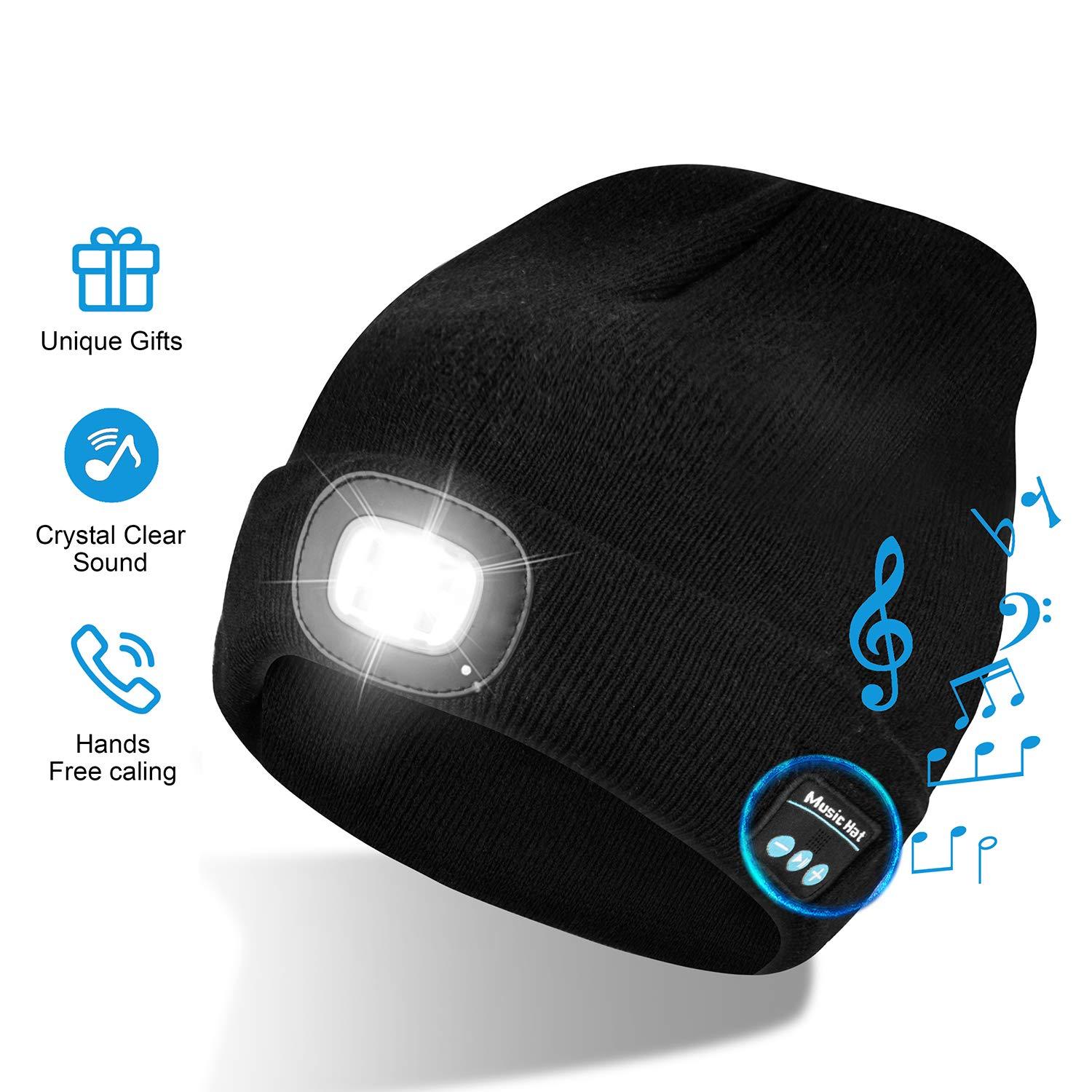 Mũ len bluetooth có tai nghe, mũ dệt kim nghe nhạc