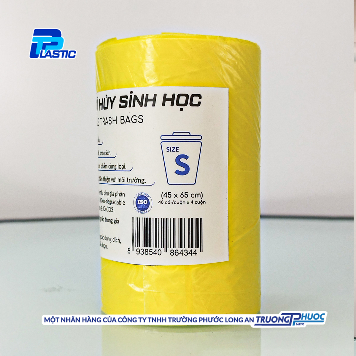 Túi Rác Tự Huỷ Sinh Học TPP, Đáy Sao Có Quai, Nhựa HDPE, 40 Cái/Cuộn x 4, Size S