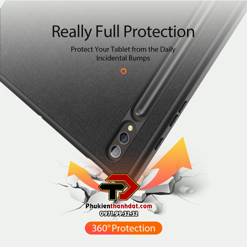 Bao da dành cho Samsung Galaxy Tab S9+ Plus chính hãng Dux Ducis Domo có ngăn đựng bút - Hàng chính hãng