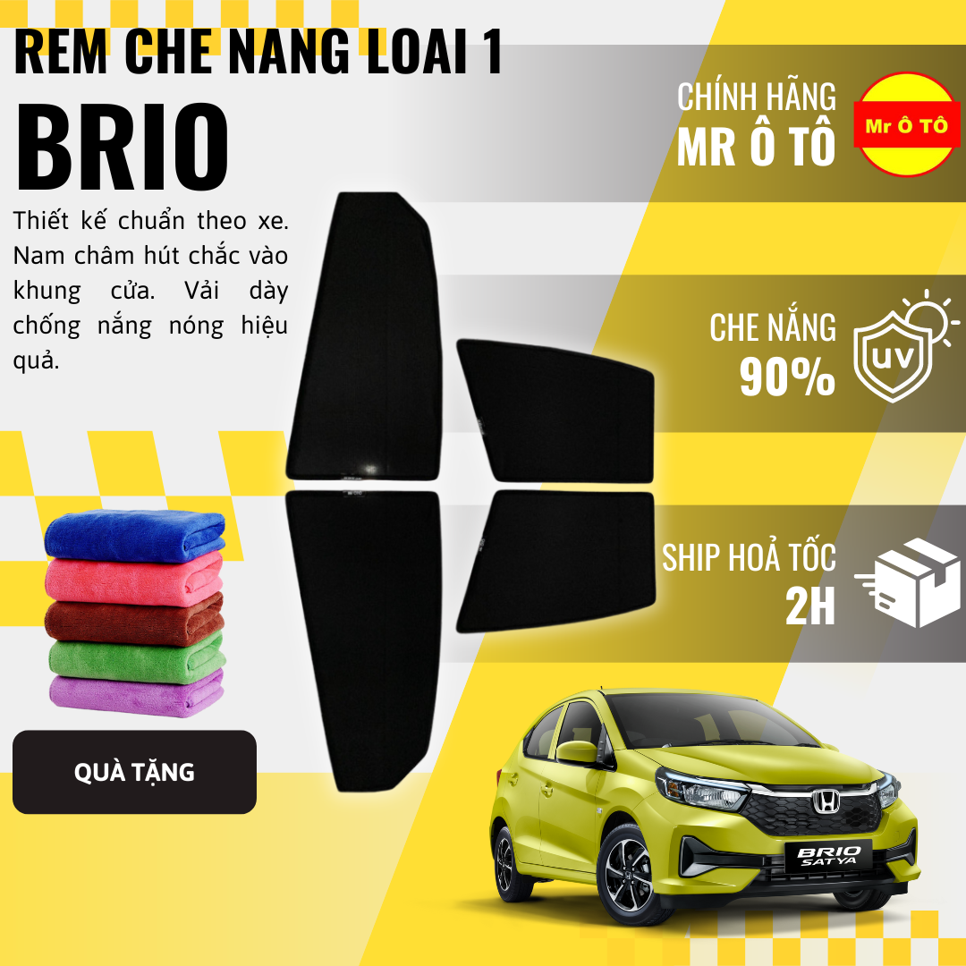 Rèm Che Nắng Xe Honda Brio Loại 1 Mr Ô TÔ Bảo Hành 24 tháng Cam Kết Chuẩn Khít Theo Xe