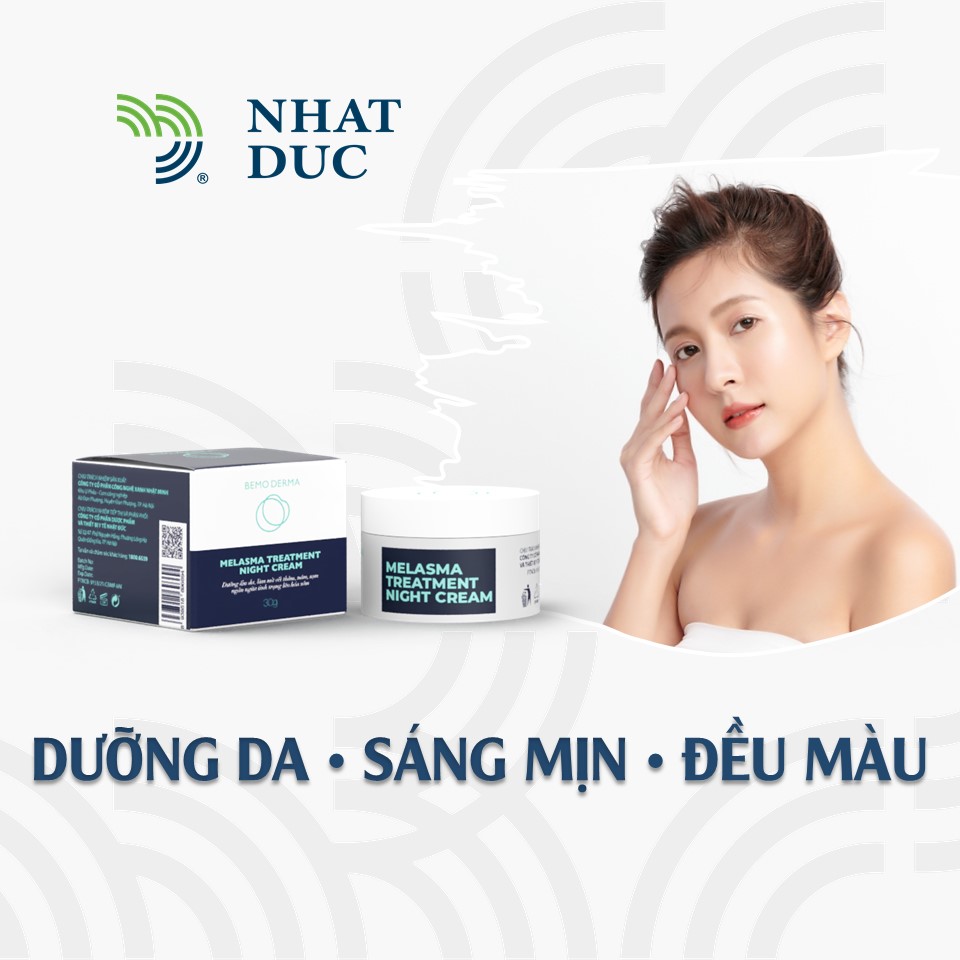 Kem nám ban đêm BEMO Derma - Mờ nám sạm tàn nhang, Không gây bong tróc, Tái tạo và Trẻ hóa làn da