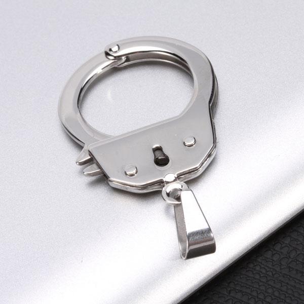 Punk Style Titanium Steel Handcuff Charm Pendant DIY Necklace Bag Love Couples
