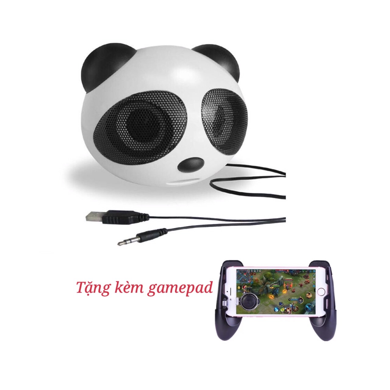 [Tặng kèm gamepad] Loa máy tính - Loa vi tính mini nghe nhạc ngộ nghĩnh đáng yêu hình đầu gấu trúc để bàn cao cấp âm thanh chuẩn stereo