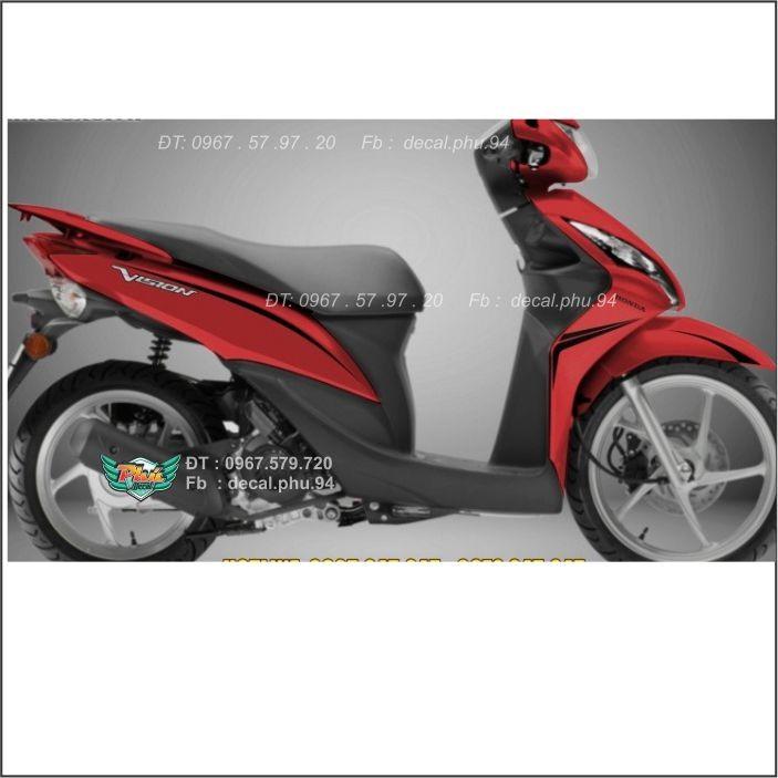 Tem Rời Vision Chỉ đen xe đỏ