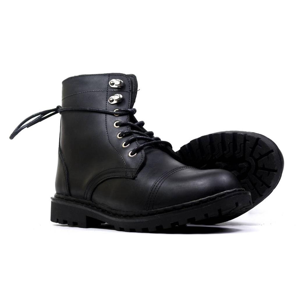 Giày Boots Doc.058 Full Black Da Bò sáp đen size 36-&gt;44 Lucas Shoes Bảo hành 1 năm