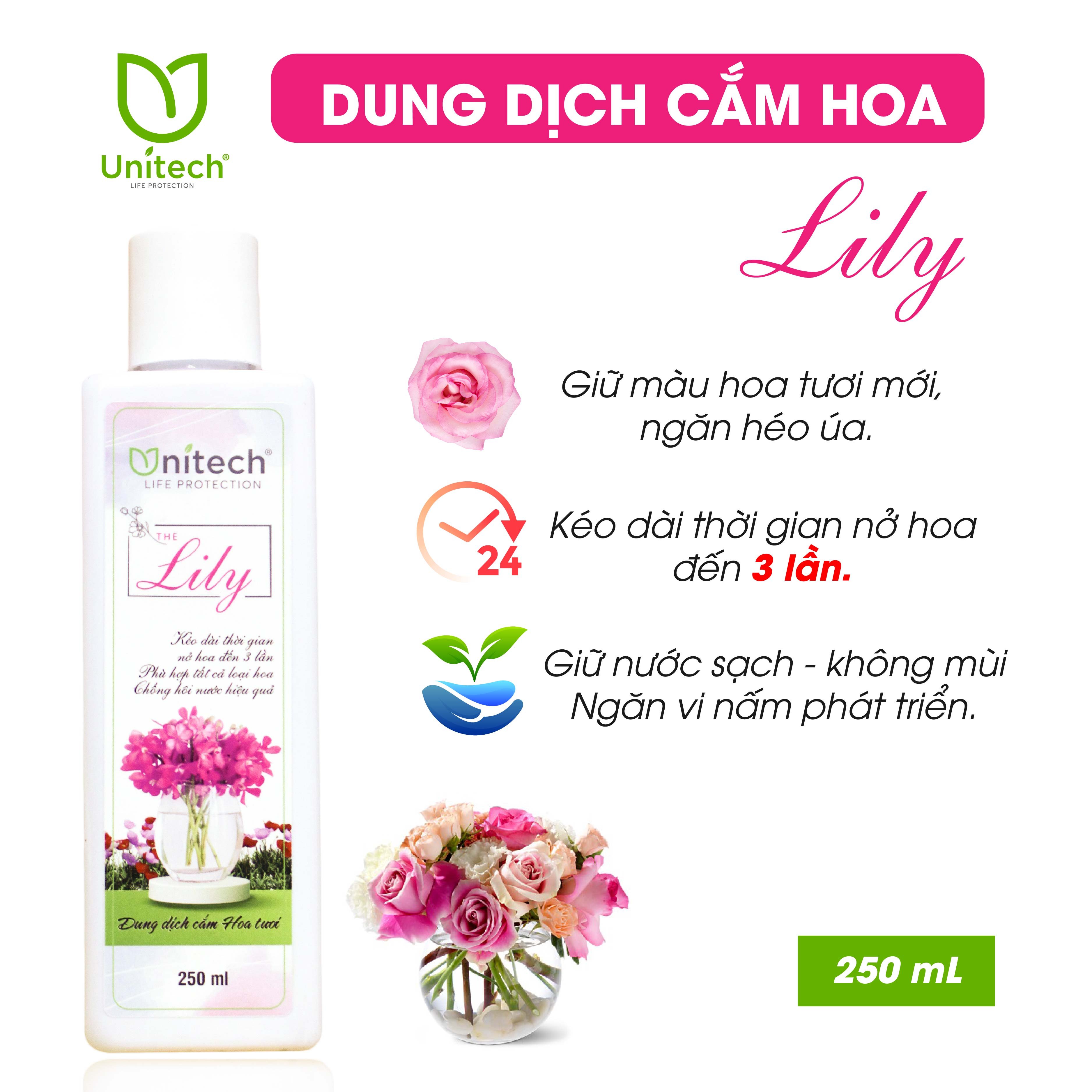 NƯỚC CẮM HOA TƯƠI LÂU CÔNG NGHỆ NANO BẠC UNITECH | NƯỚC KHÔNG BỊ HÔI - HOA NỞ ĐẸP