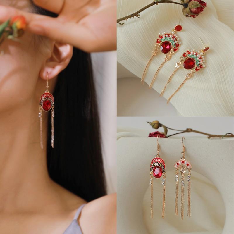 Đôi khuyên tai dáng dài phong cách Trung Hoa cổ điển