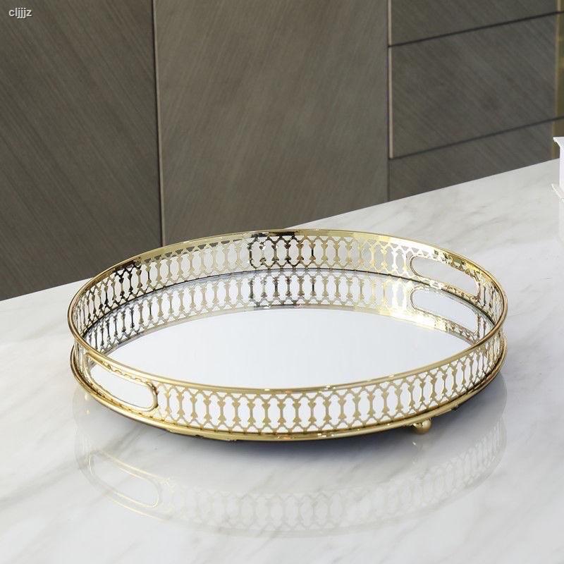 Khay úp cốc chén inox ,khay trang trí viền vàng mẫu mới cao cấp