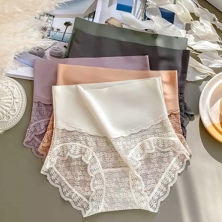 Quần lót nữ cạp cao ren hoa cạp su mềm CAO CẤP, che phủ khuyết điểm, kháng khuẩn co giãn 4 chiều cực tốt, CÓ SIZE TO