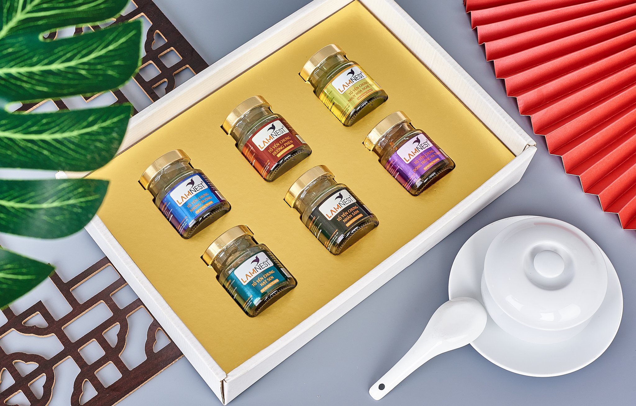 Combo 3 hủ yến chưng ĐÔNG TRÙNG HẠ THẢO 28% yến bổ dưỡng - Lamnest