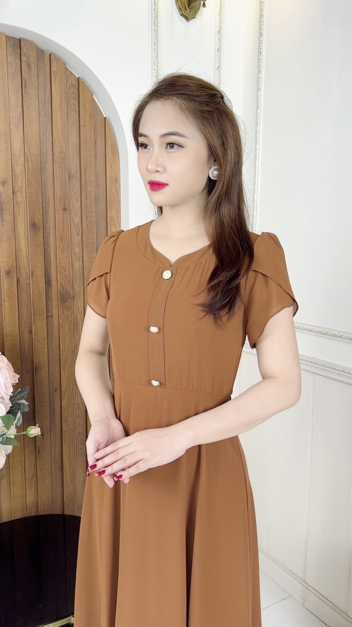 Đầm Quý Bà [ Linh Trà ] (TM 426) Trang Nhã Quý Phái Thanh Lịch Sang Trọng Đi Làm Đi Tiệc