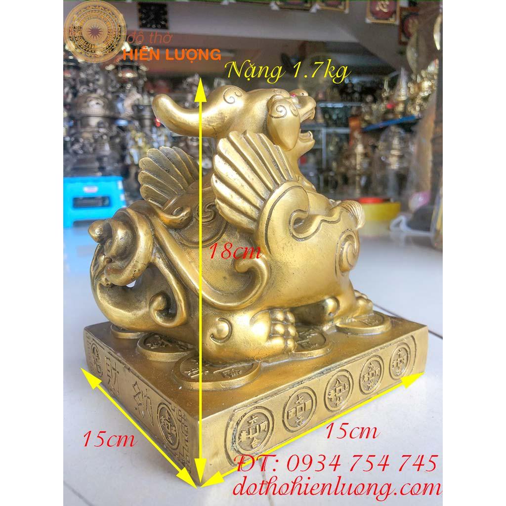 Tỳ Hưu Ngồi Bệ Bằng Đồng Để Két Cỡ To