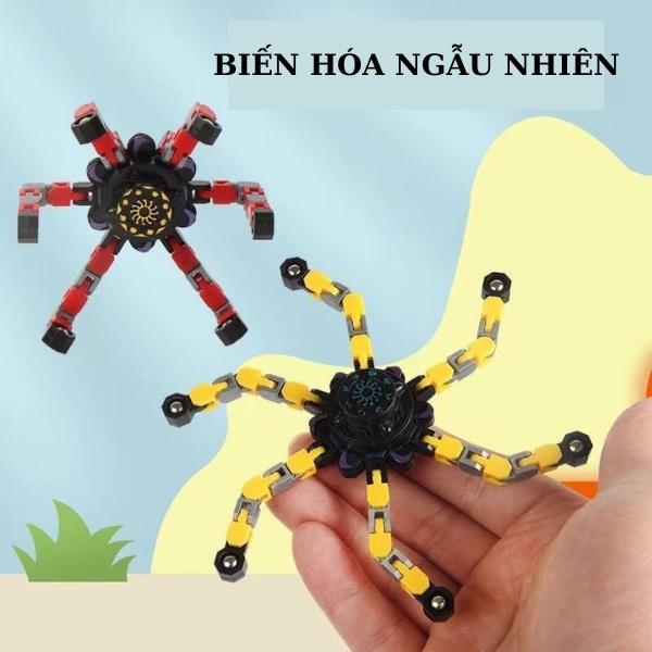 Đồ chơi Fidget Spinner con quay xoay cơ khí phát sáng thay đổi hình dạng theo ý muốn, xả stress